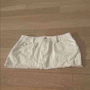 White Denim Mini Skirt